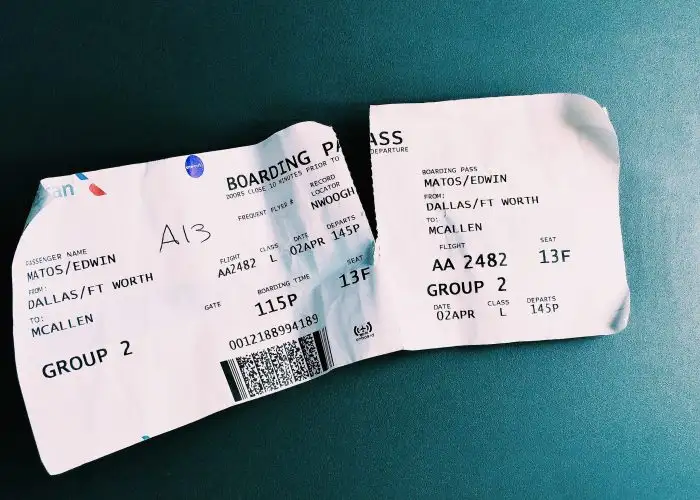 ripped boarding pass American