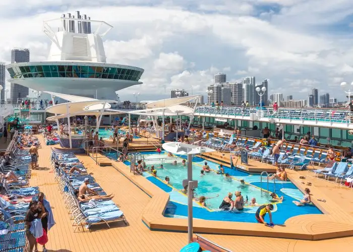 deck of cruise ship with people