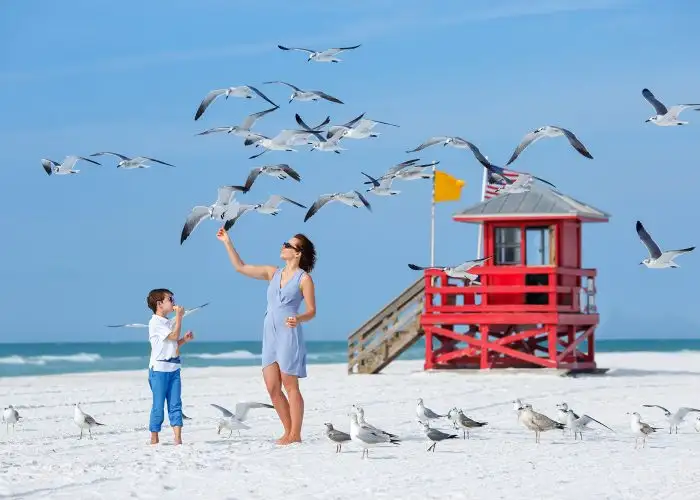 mother and child on clearwater beach