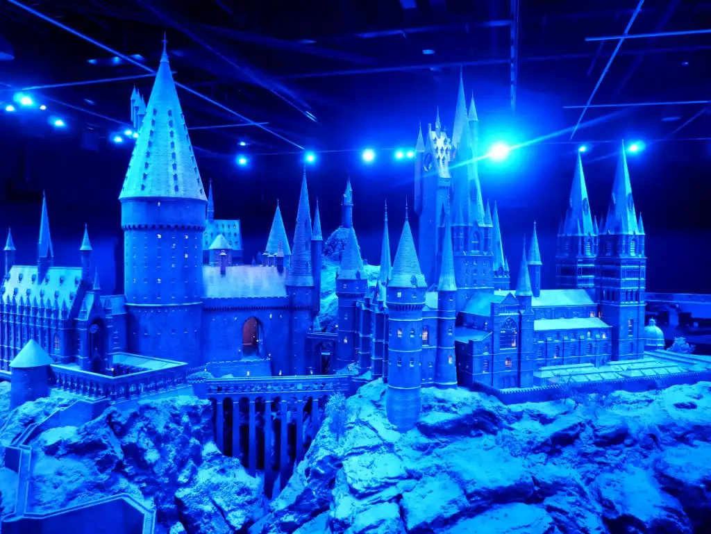 harry potter studio tour decorated with snow