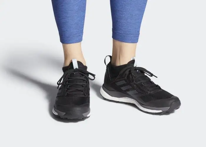 woman wearing Adidas Terrex Agravic XT GTX Trail Running Shoes