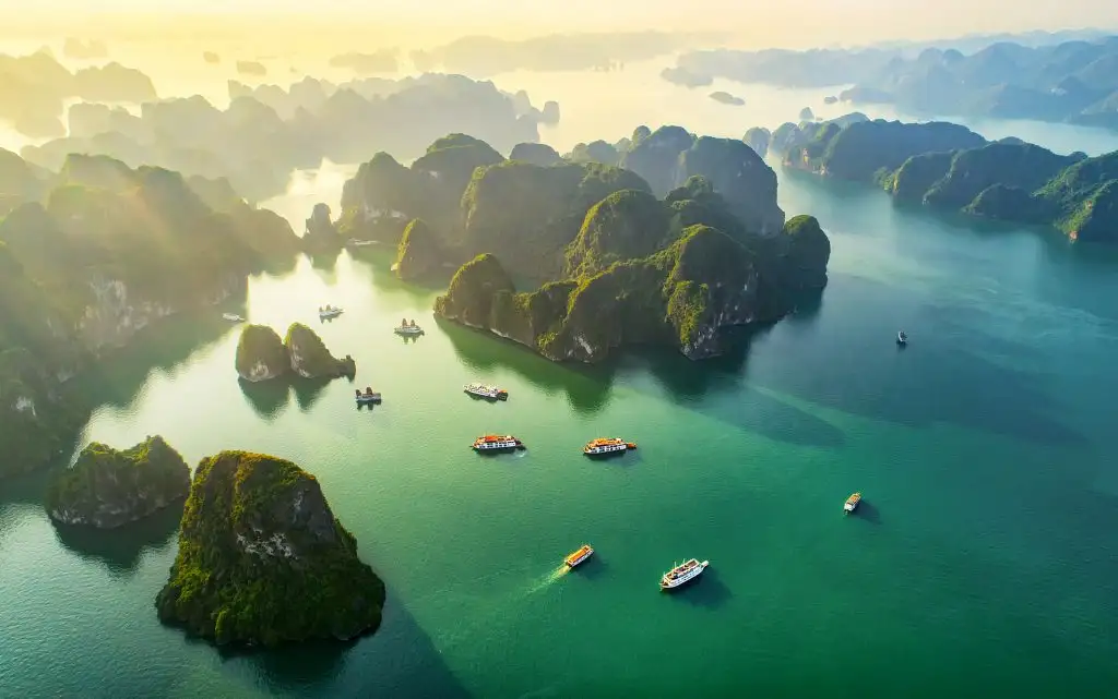 aerial view of halong bay, vietnam