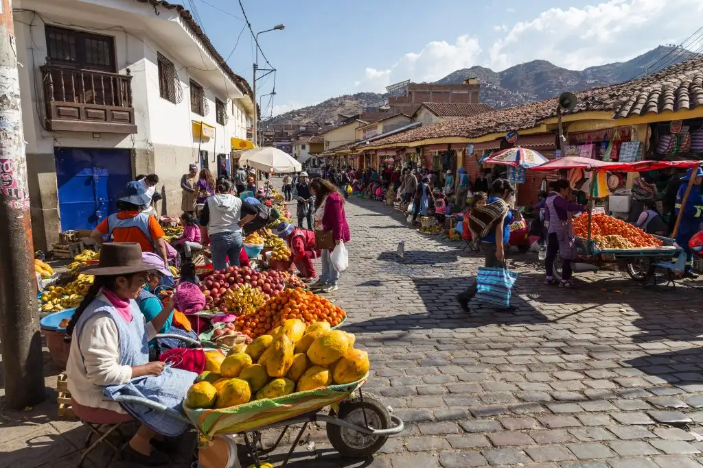 Street market in cusco, peru