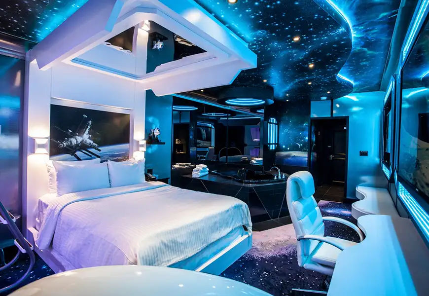 fantasyland hotel space room