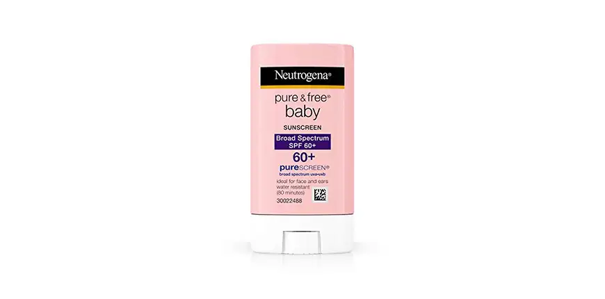 Neutrogena pure & free baby mineral sunscreen stick with broad spectrum spf 60 zinc oxide, water-resistant