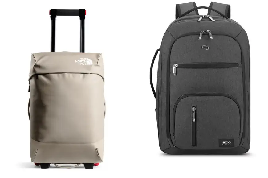 North face 20-inch stratoliner-m and solo new york grand travel tsa backpack.