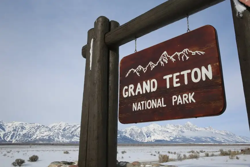 Grand teton national park sign.
