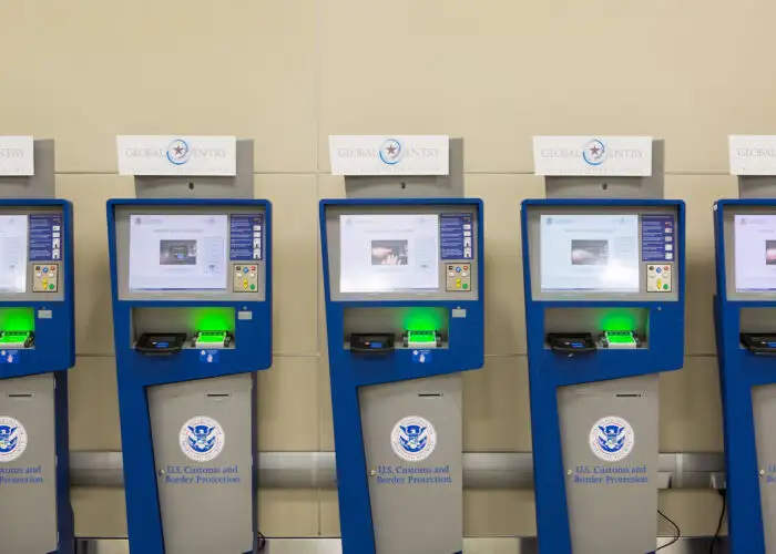 Global Entry and APC Kiosks, located at international airports across the nation, streamline the passenger's entry into the United States.
