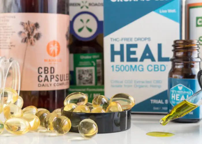 array of cbd oil products