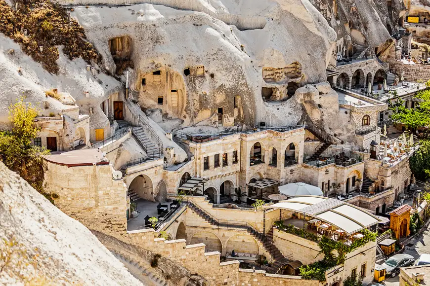 Cappadocia hotels carved from stone rock, cave style