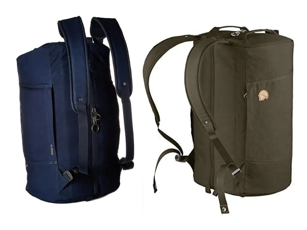 travel with backpack and duffel bag