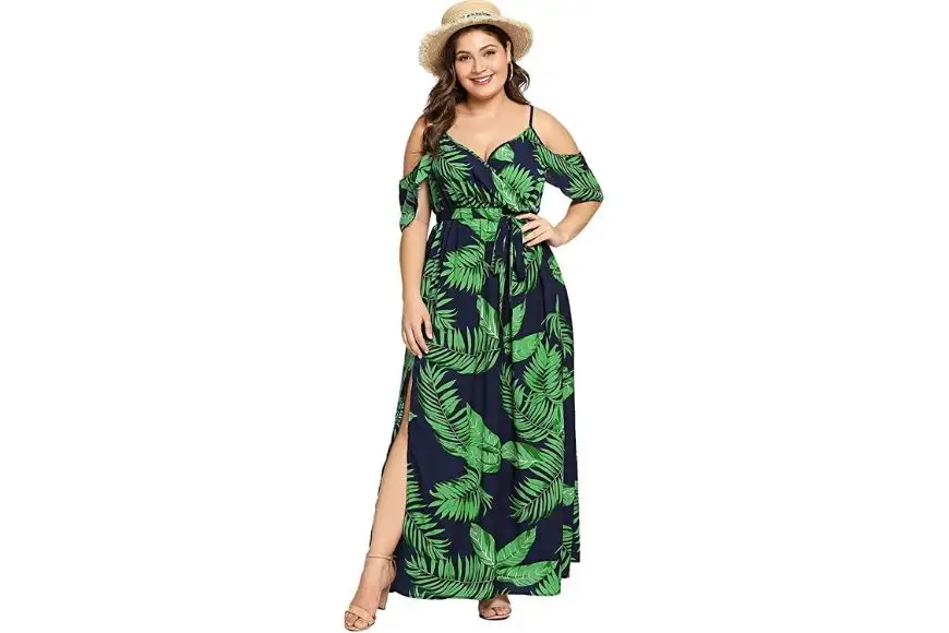 Milumia Plus Size Tropical Maxi Dress.