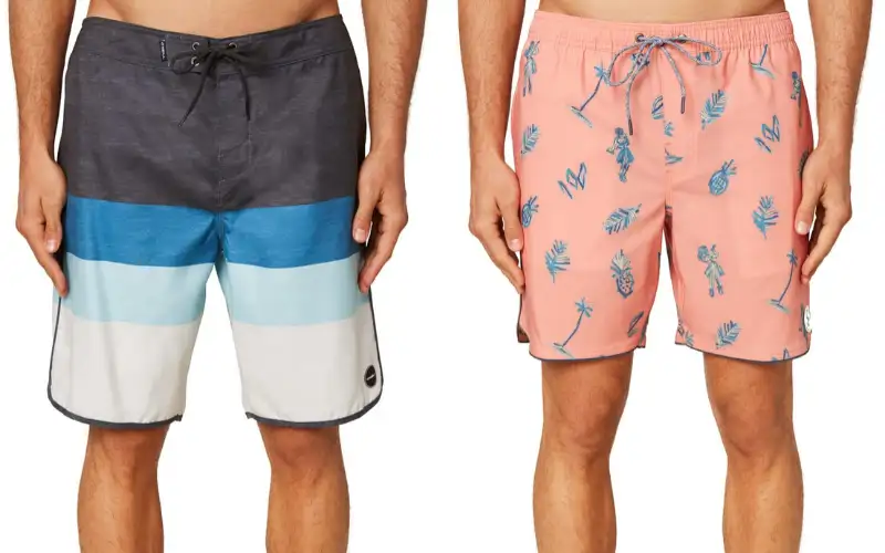 two mens bathing suit styles