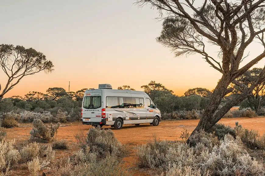 campervan in Australian bush.