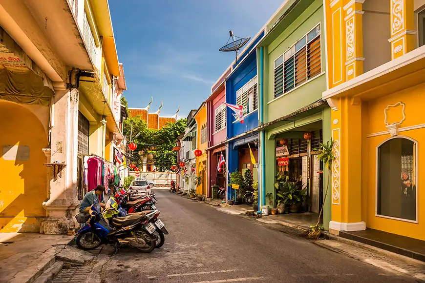 colorful old town phuket.