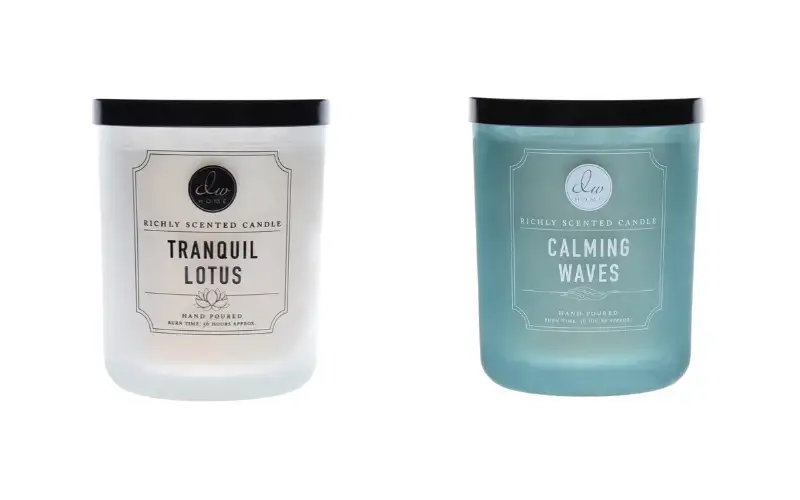 Tranquil Lotus and Calming Waves scented DW Home Candles