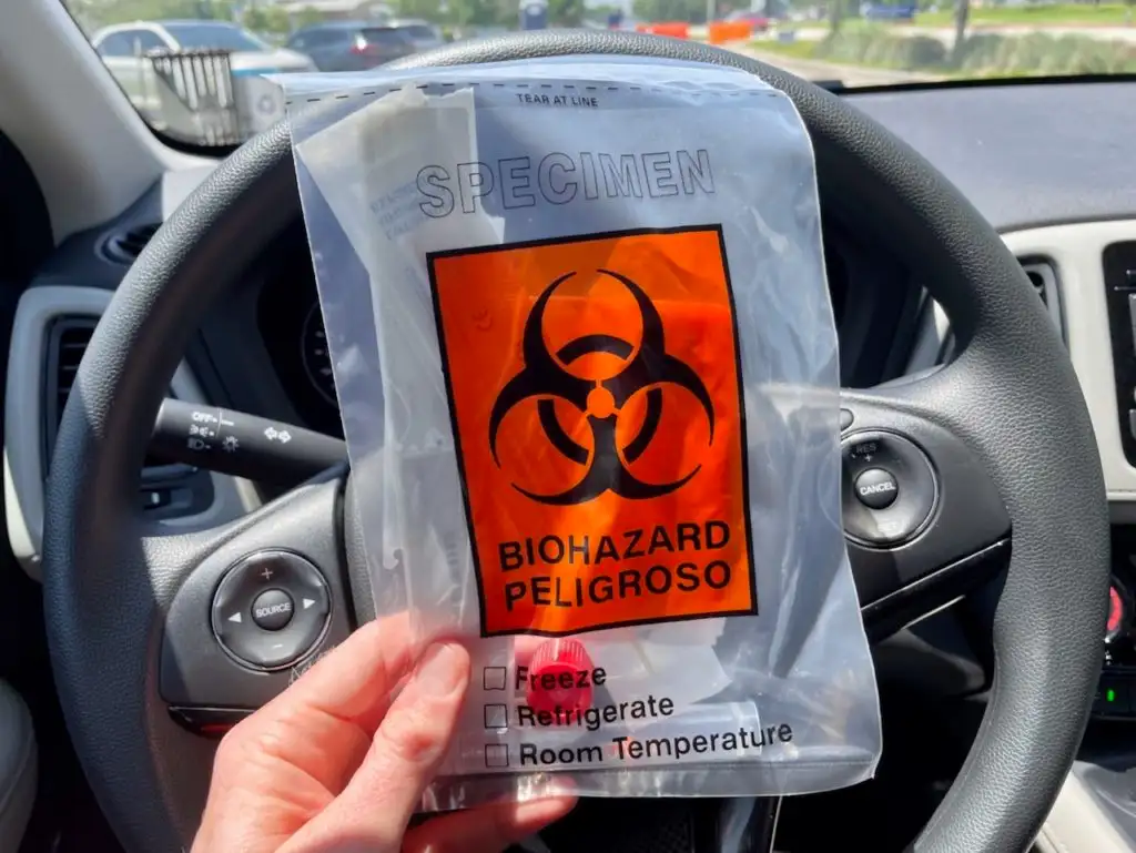 COVID-19 test biohazard bag