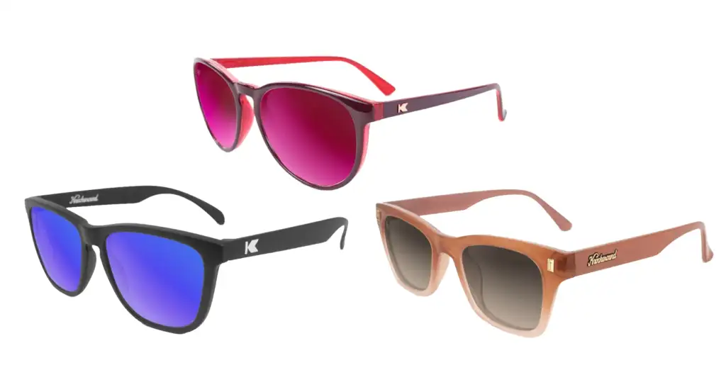 Three sunglasses options from brand Knockaround