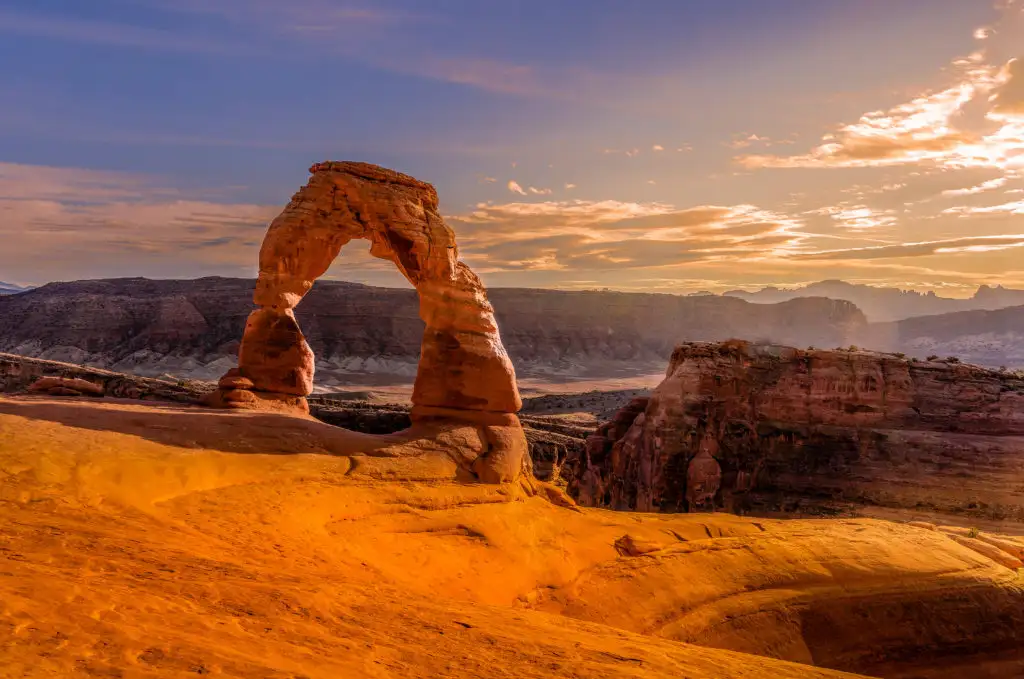 Arches National Park in Utah at sunset