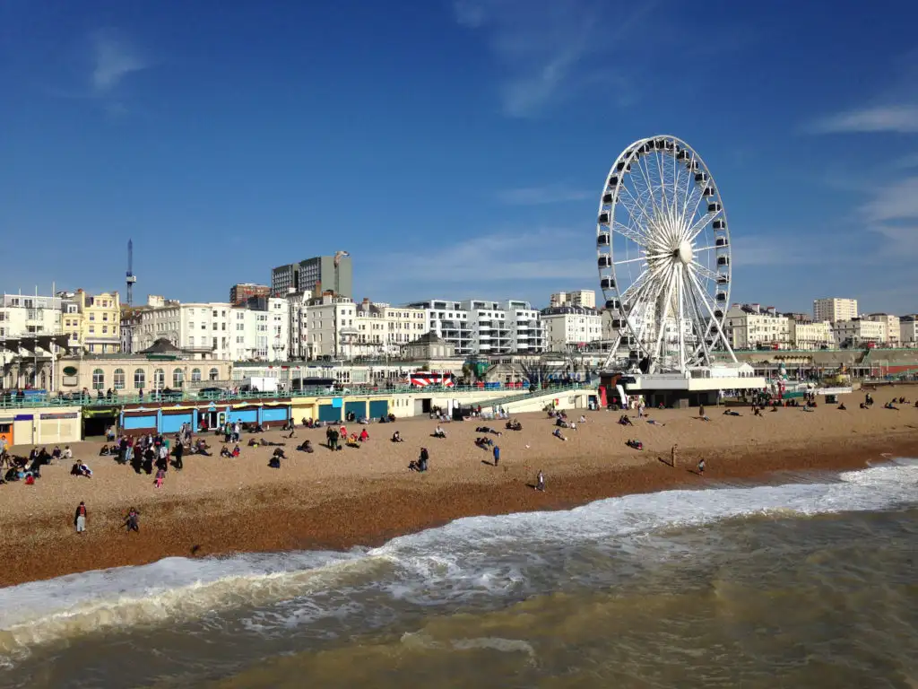 Brighton Pier and Brighton Beach in the United Kingdom