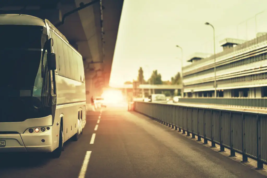 Luxury bus at airport