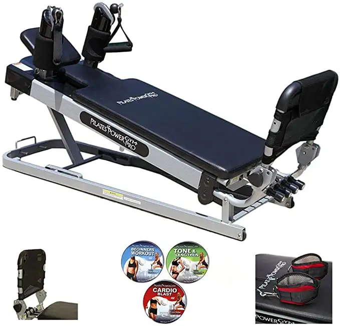 Pilates Power Gym 'Pro' 3-Elevation Mini Reformer Exercise System 