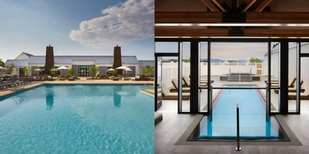 Pool and hot tub at the Miraval Berkshires Resort and Spa in Lenox, MA