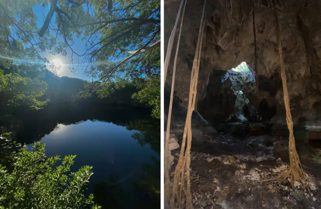 Boiling Hole (left) and Cathedral Cave (right) on Eleuthera, Bahamas