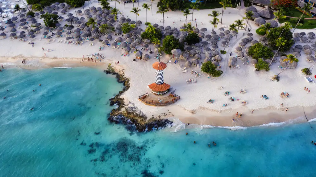 Aerial view of beach in Dominican Republic