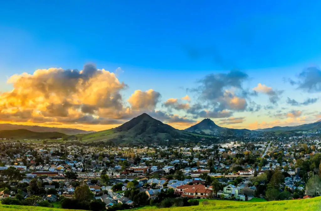 Aerial panorama view of San Luis Obispo, California