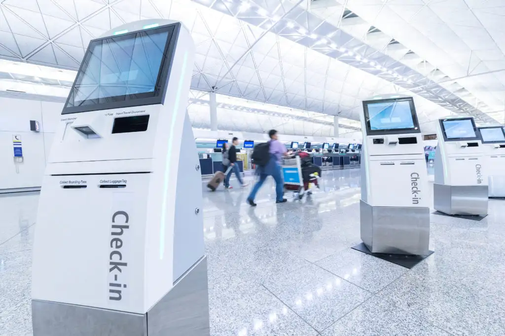 Check in kiosks at the airport