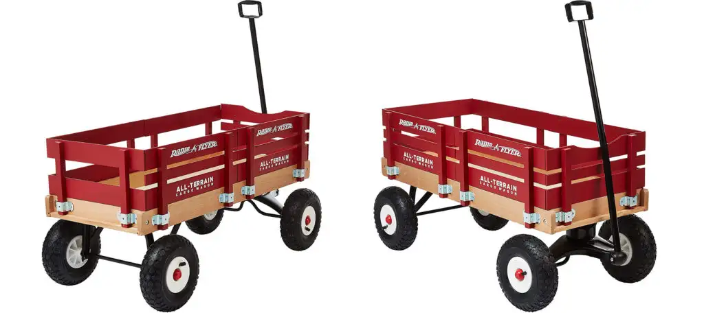 Two views of the Radio Flyer All-Terrain Cargo Wagon