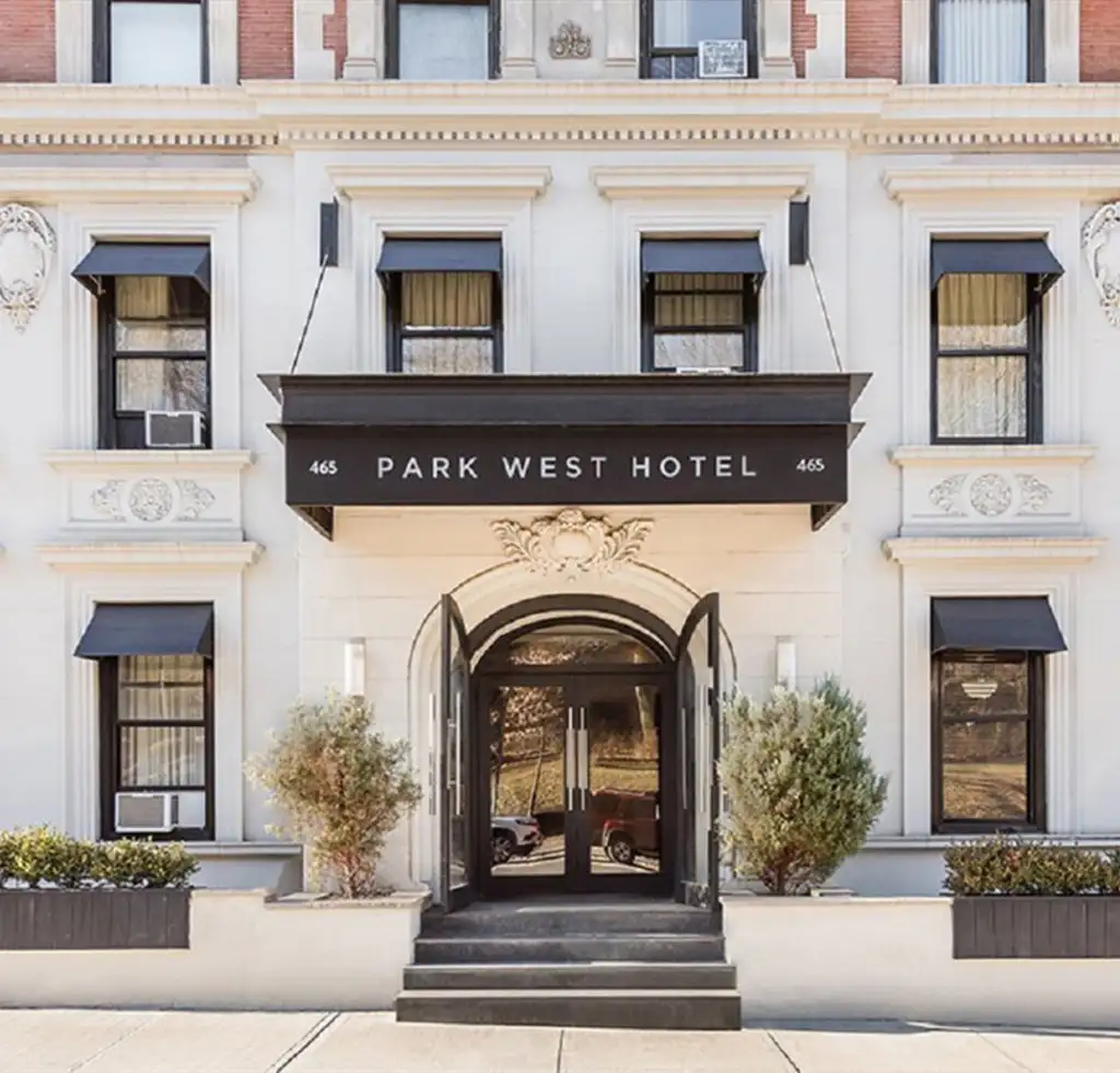 Front entrance of the Park West Hotel in New York City, New York