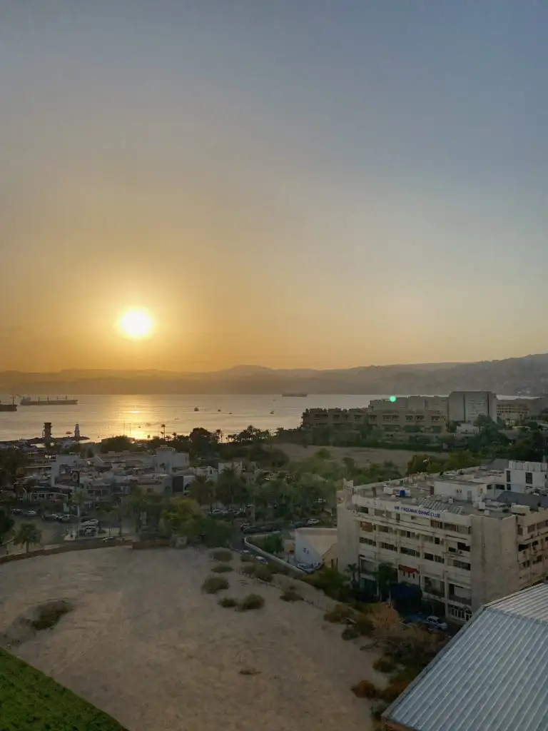 View of the Red Sea from Aqaba in Jordan