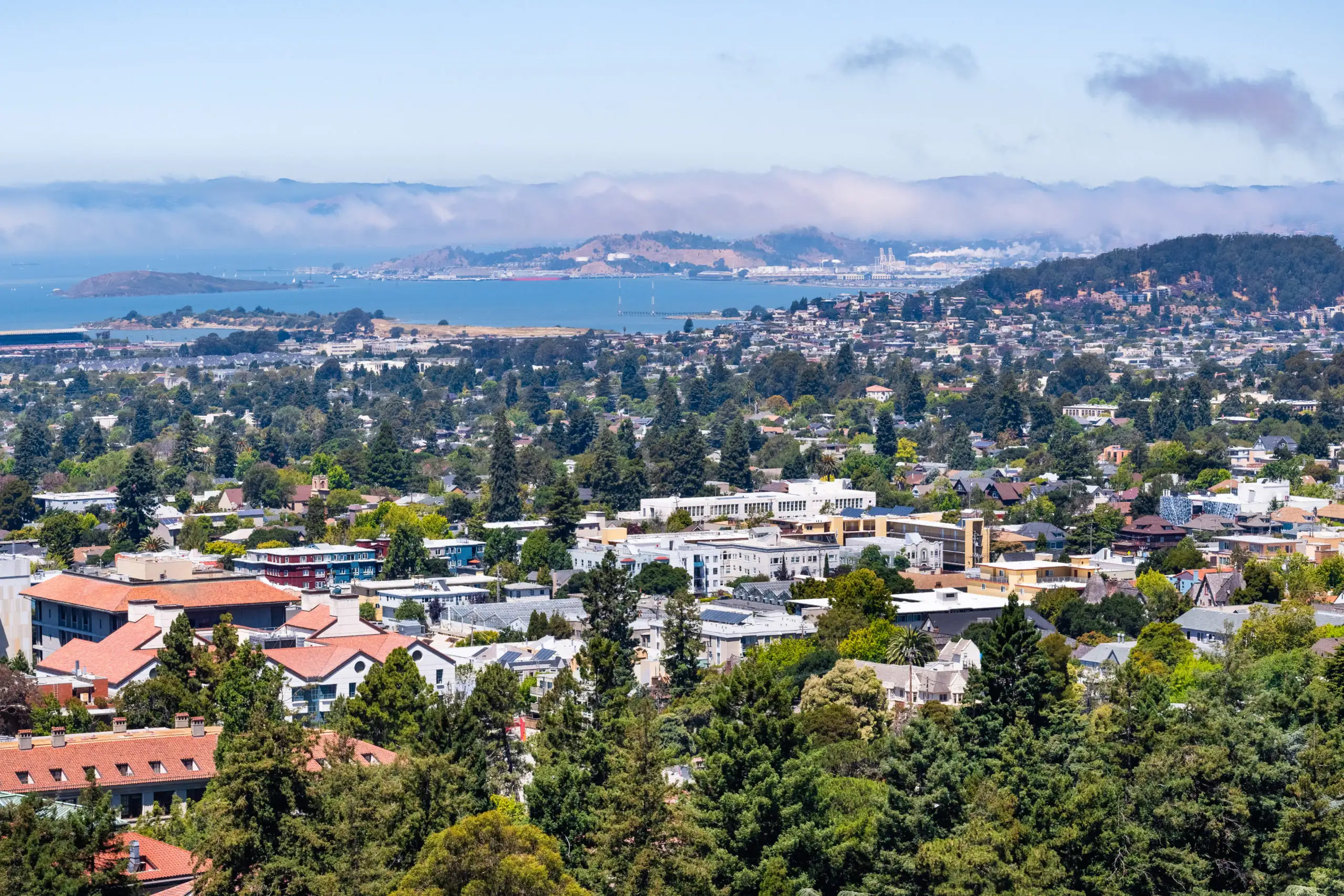 Aerial view of skyline of Berkeley, California