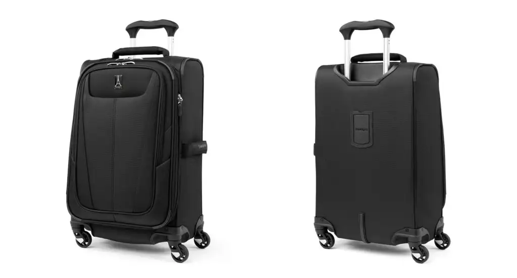 Front and back views of Travelpro Maxlite Expandable Spinner