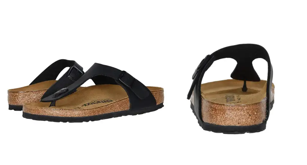 two views of the Birkenstock Gizeh in black