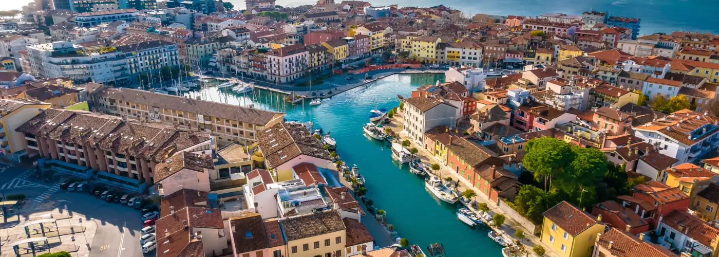 Aerial view of the town of Grado in the Friuli-Venezia Giulia region of Italy