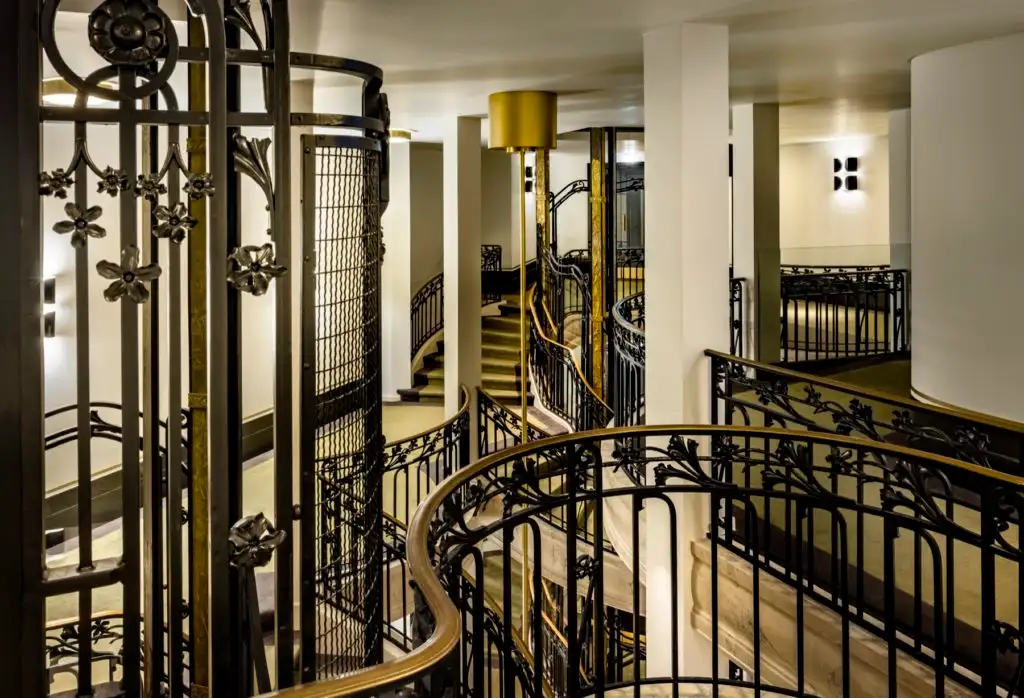 Vintage staircases in the Kimpton St Honoré Paris