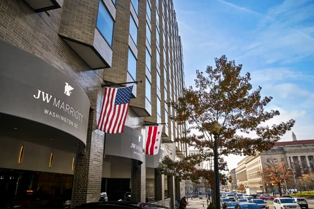 Front entrance of the JW Marriott Washington, DC