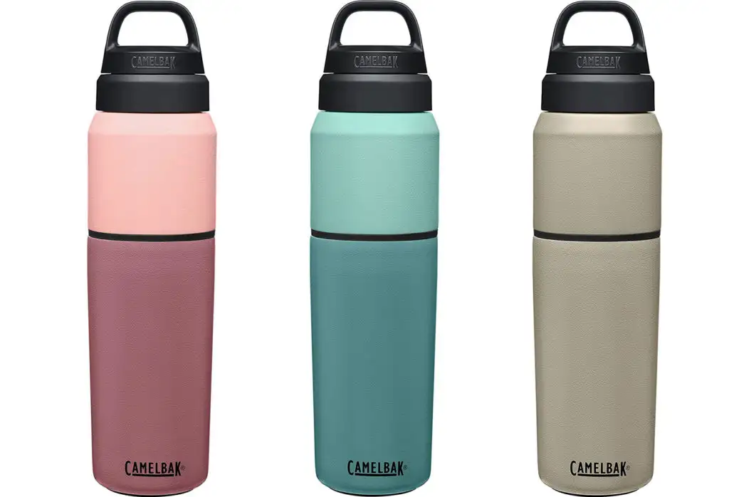 The Camelback Multibev in pink, teal, and tan