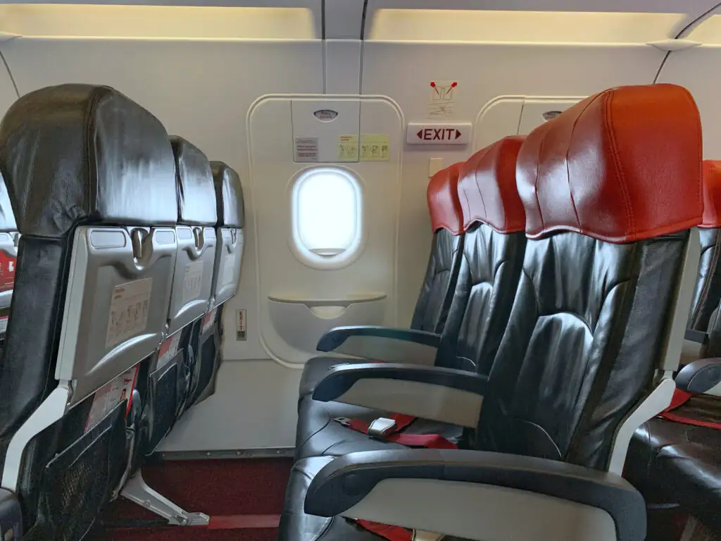 Empty exit row on airplane