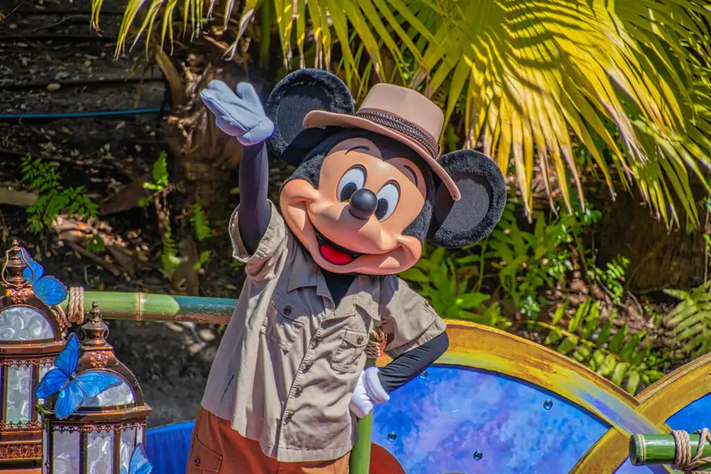 Mickey Mouse dressed up in a safari costume