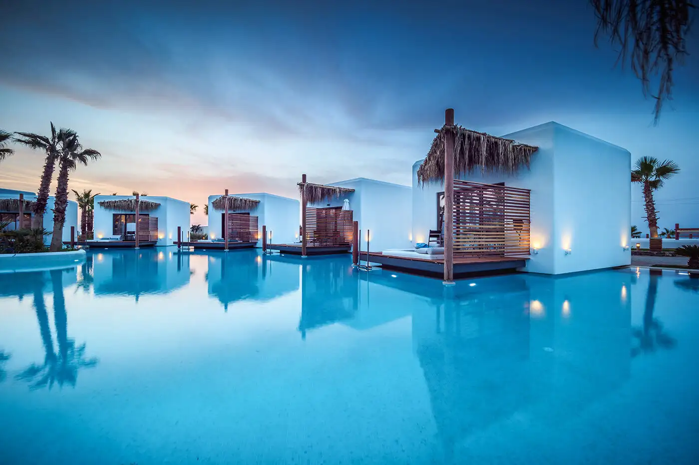 Overwater villas at Stella Island Luxury Resort, Greece