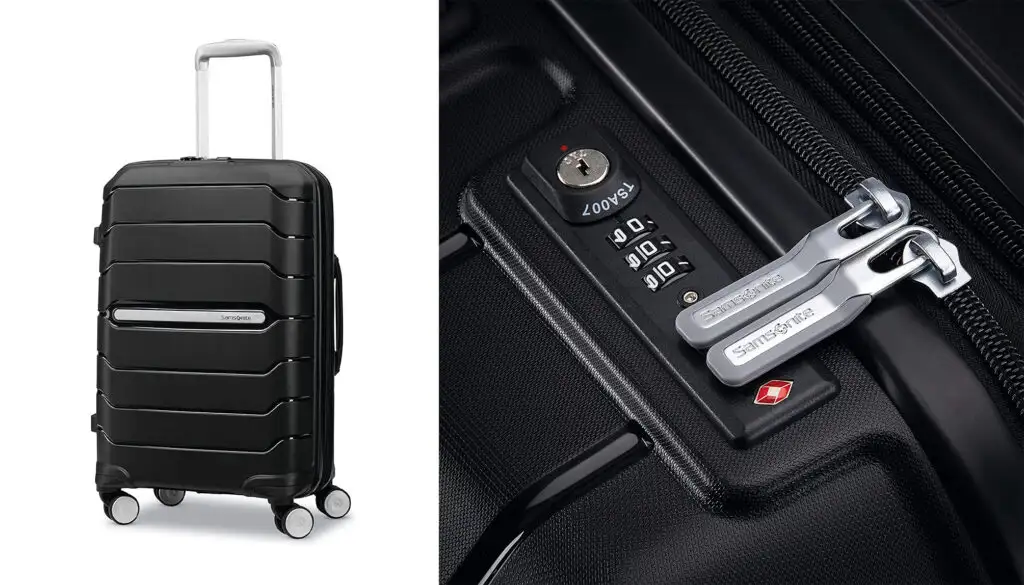 Full view and close up of the Best Samsonite Freeform Carry-on Spinner 