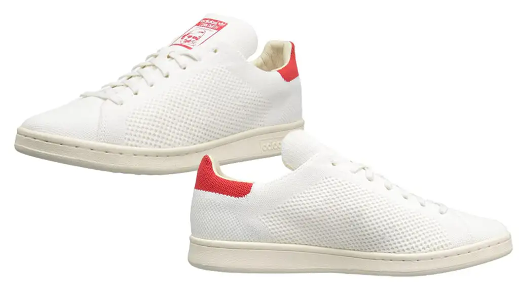 Adidas Stan Smith Primeknit in white, a stylish packable travel shoe