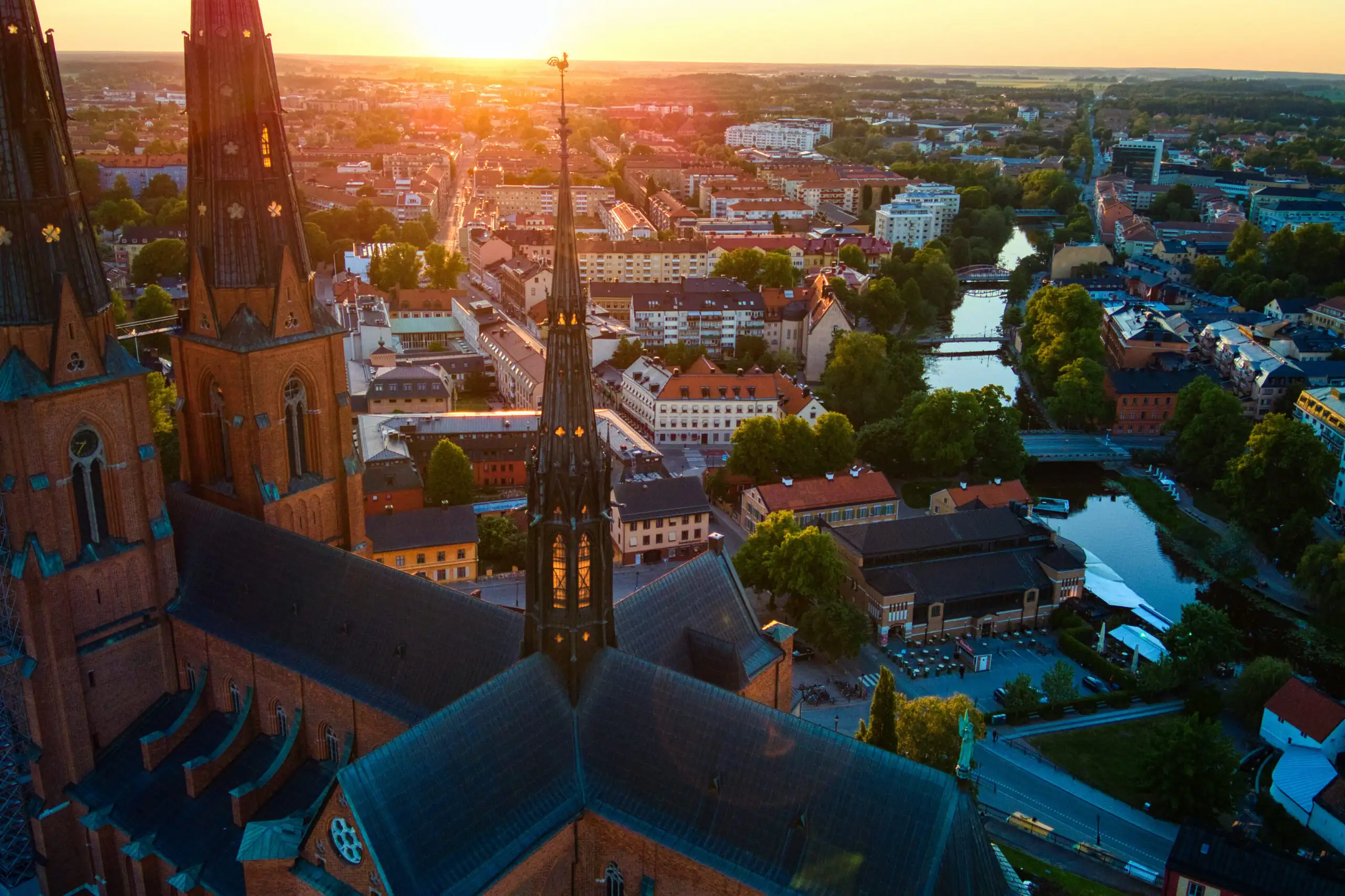 Uppsala Sunset by the Cathedral in Uppsala, Sweden