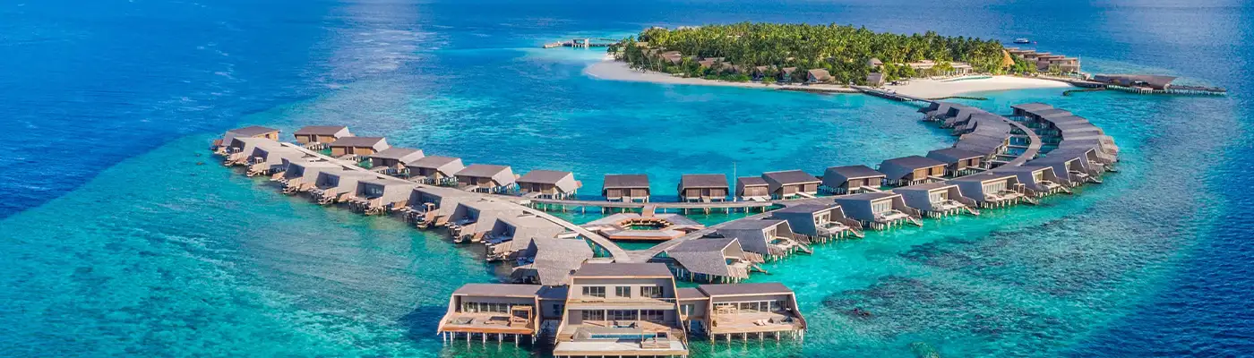 Aerial view of The St. Regis Maldives Vommuli Resort