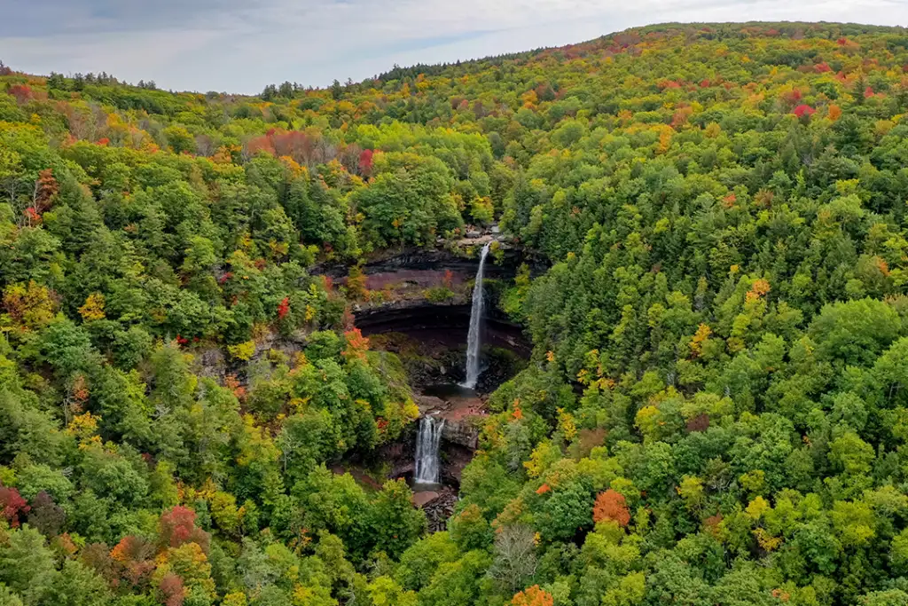 Aerial view of the Kaaterskill Falls - New York