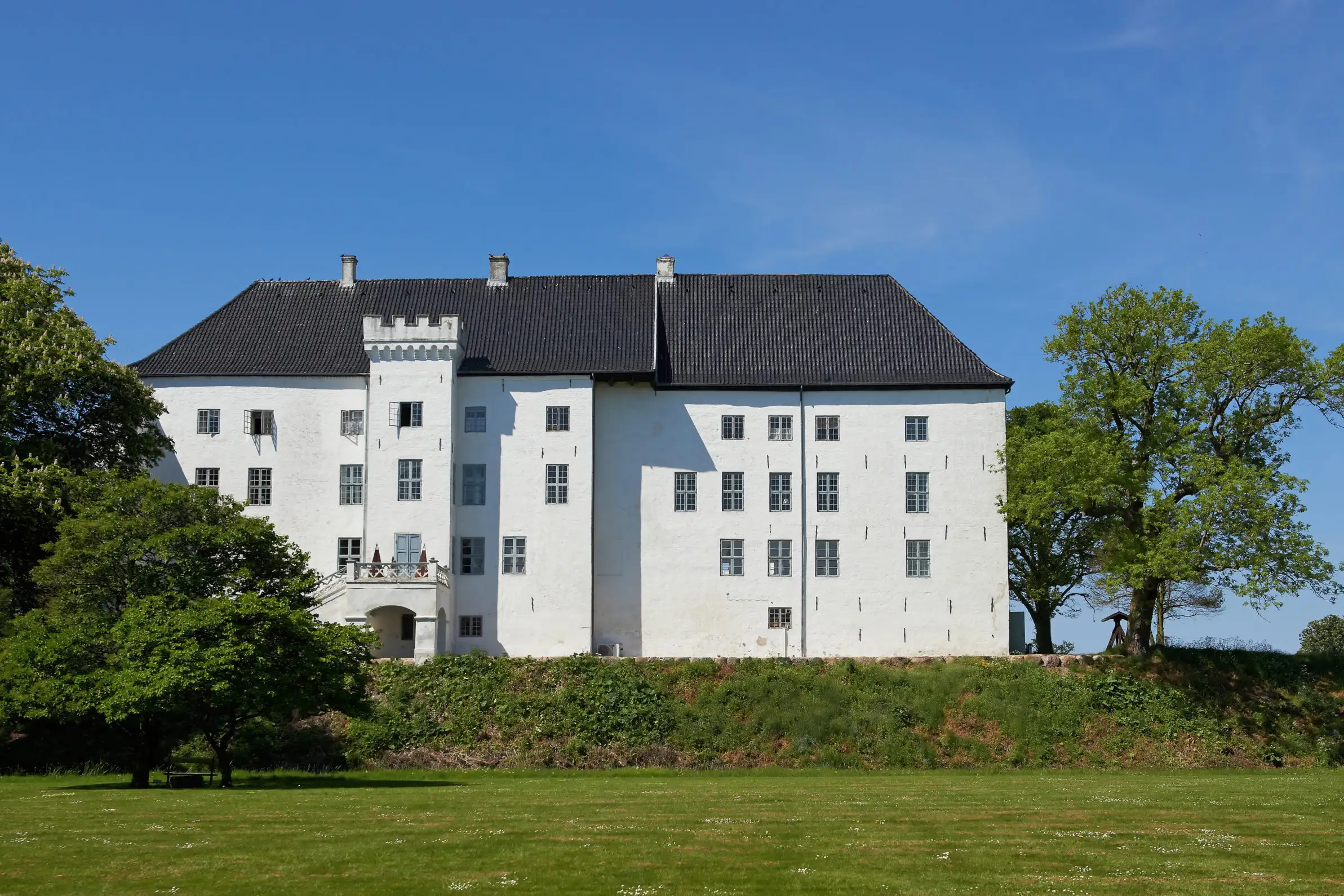 Exterior of Dragsholm Castle, one of the oldest castles in Denmark
